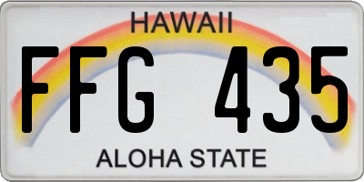 HI license plate FFG435