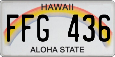 HI license plate FFG436