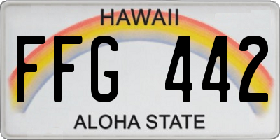 HI license plate FFG442