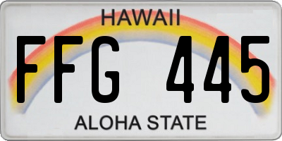 HI license plate FFG445