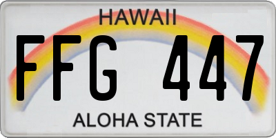 HI license plate FFG447