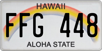 HI license plate FFG448