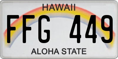 HI license plate FFG449