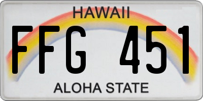 HI license plate FFG451
