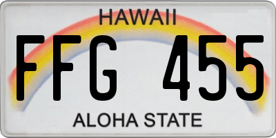 HI license plate FFG455