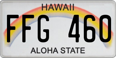 HI license plate FFG460