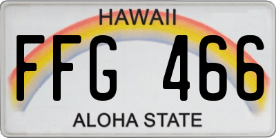 HI license plate FFG466
