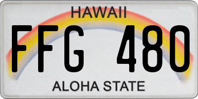 HI license plate FFG480