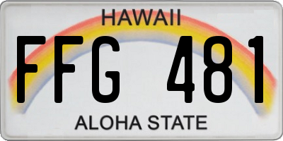 HI license plate FFG481
