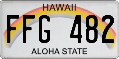 HI license plate FFG482