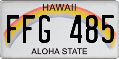 HI license plate FFG485