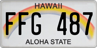 HI license plate FFG487