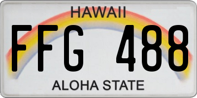 HI license plate FFG488