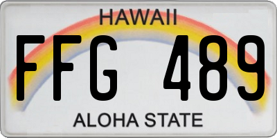 HI license plate FFG489
