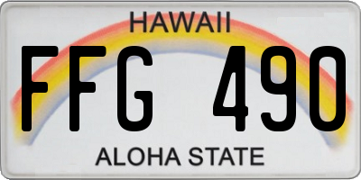 HI license plate FFG490