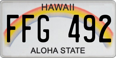 HI license plate FFG492