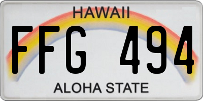 HI license plate FFG494