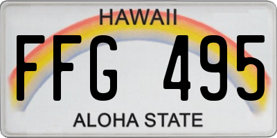 HI license plate FFG495