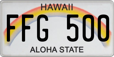 HI license plate FFG500