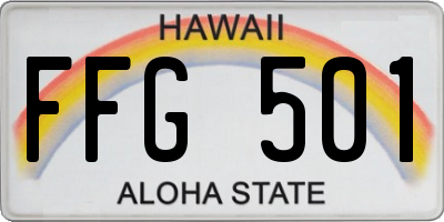 HI license plate FFG501