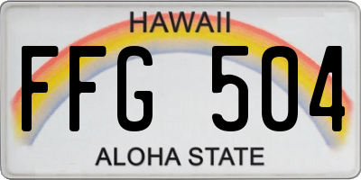 HI license plate FFG504