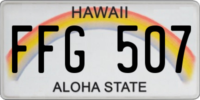 HI license plate FFG507