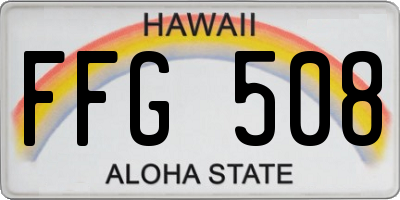 HI license plate FFG508