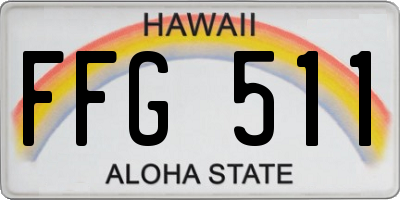 HI license plate FFG511