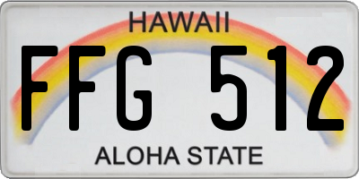 HI license plate FFG512