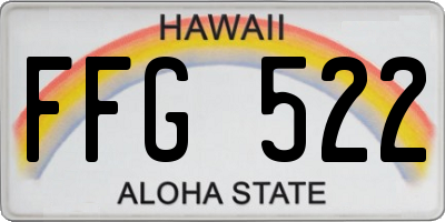 HI license plate FFG522