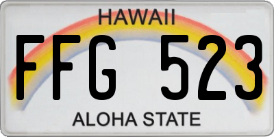 HI license plate FFG523