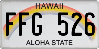 HI license plate FFG526
