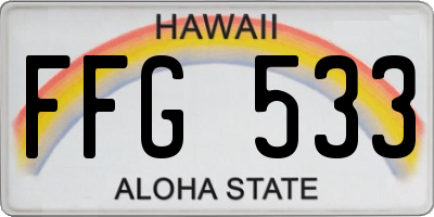 HI license plate FFG533