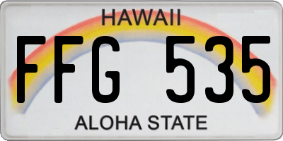 HI license plate FFG535