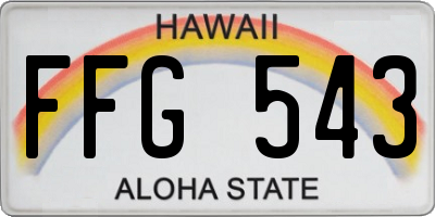 HI license plate FFG543