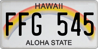 HI license plate FFG545