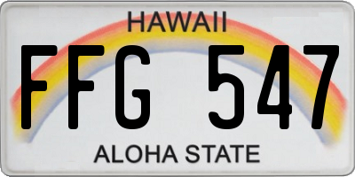 HI license plate FFG547