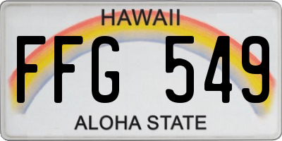 HI license plate FFG549