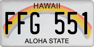 HI license plate FFG551