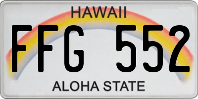 HI license plate FFG552