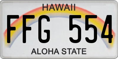 HI license plate FFG554