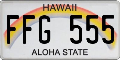 HI license plate FFG555