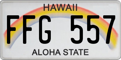 HI license plate FFG557
