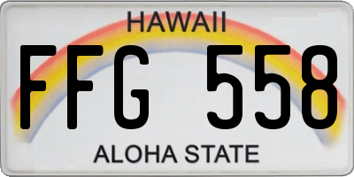 HI license plate FFG558