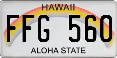 HI license plate FFG560