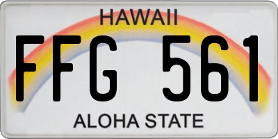 HI license plate FFG561