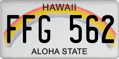 HI license plate FFG562