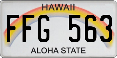 HI license plate FFG563