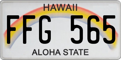 HI license plate FFG565