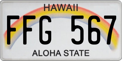 HI license plate FFG567